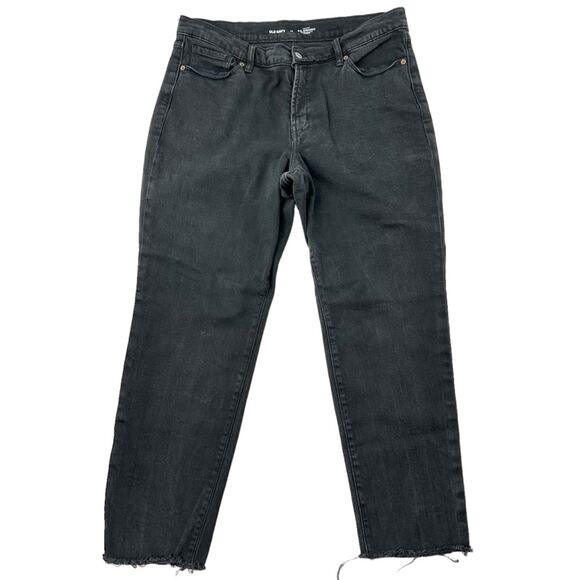 Old Navy OG Straight High Rise Secret Slim Jeans in Black women's size 14 - Picture 3 of 11